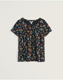 Seasalt - Seasalt Cornwall Navy Appletree Keyhole Detail T-Shirt