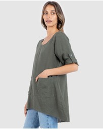 CAMIXA - Federica Linen Tunic Top