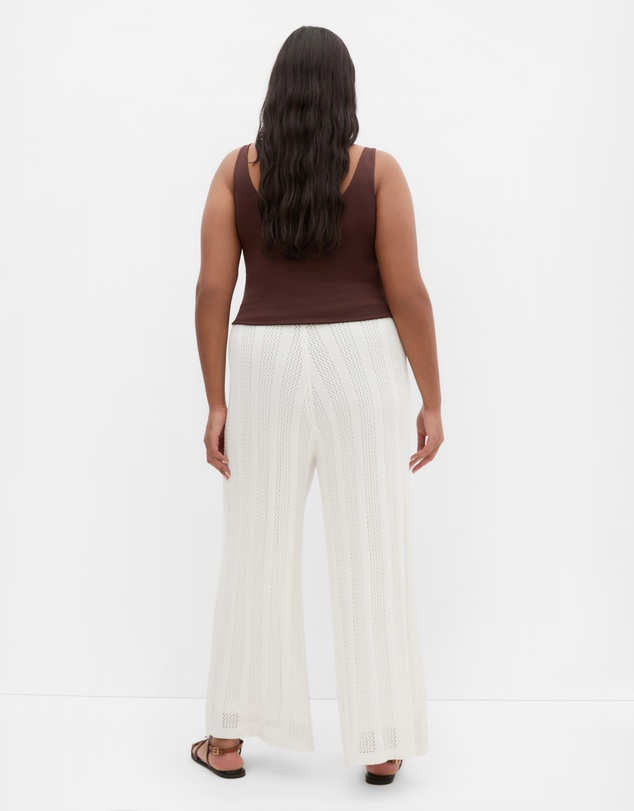 City Chic - Plus size Crochet Wide Leg Pant - creme
