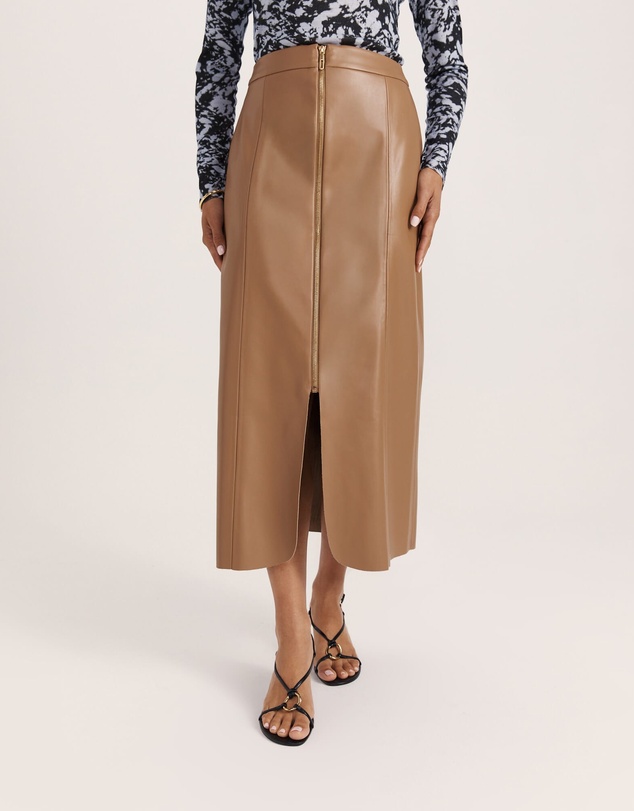 SABA - Viv Faux Leather Zip Front Skirt