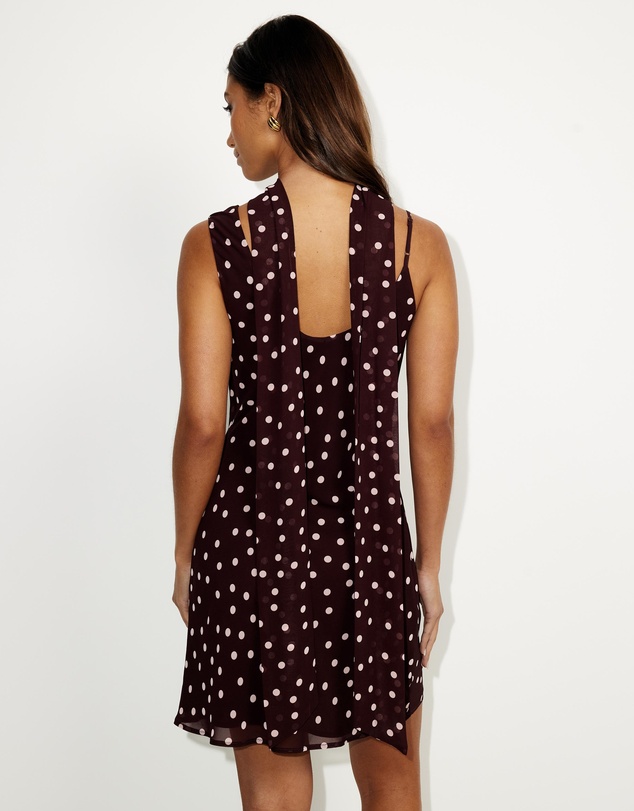 Dazie - Romeo Chiffon Neck Scarf Mini Dress