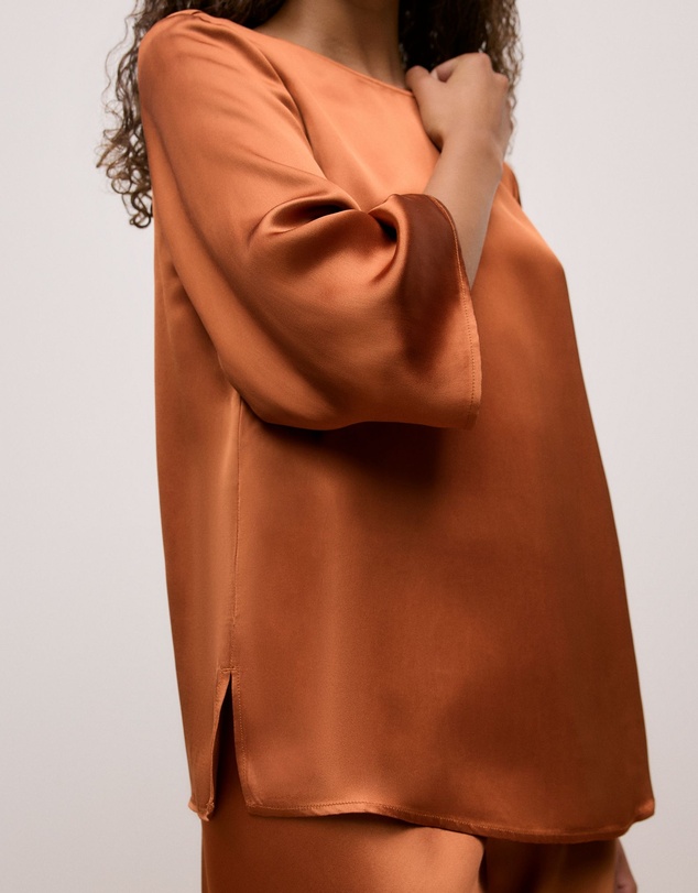 Trenery - Satin Relaxed Blouse in Sierra