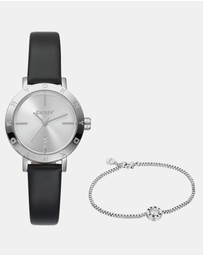 DKNY - Essentials Silver 28mm Silver Dial Womens Watch + Silver Bracelet