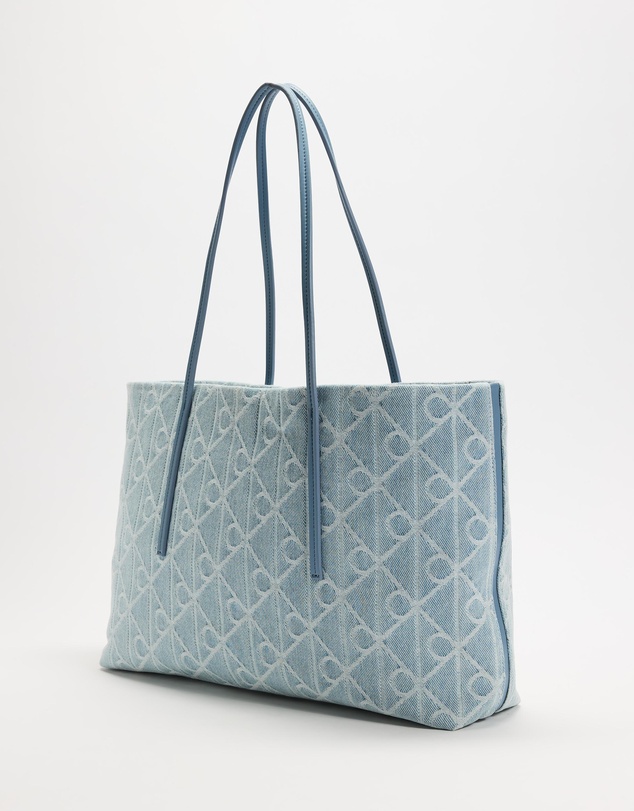 Calvin Klein - Emblem Aop Denim Tote W/ Pouch