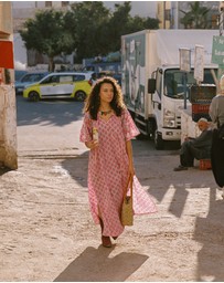 KINGA CSILLA - Kamala Block Print Primavera Maxi Dress
