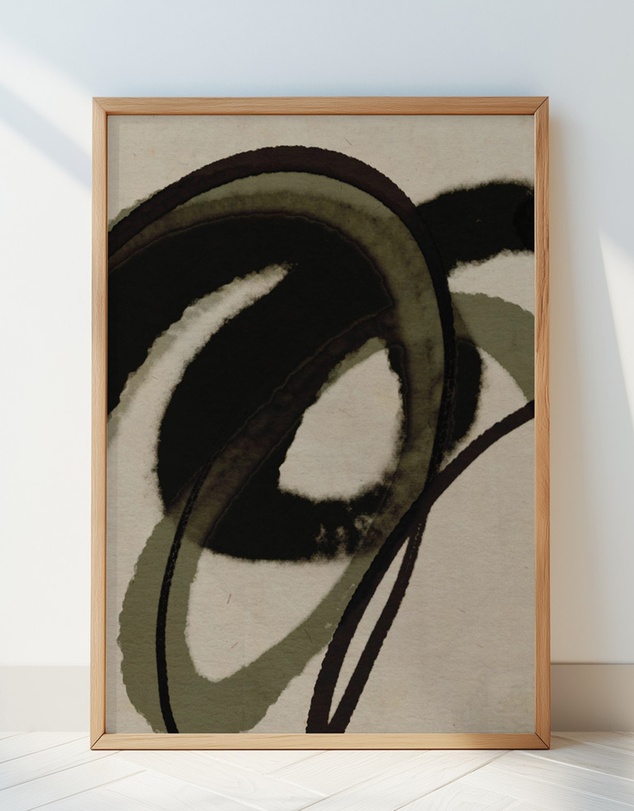 Olive et Oriel - Green Water Color No 2 by Treechild Art Print