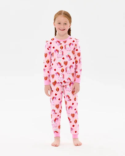 Rock Your Kid - Unicorn Hearts Frill Long Sleeve Alice Sleep Set