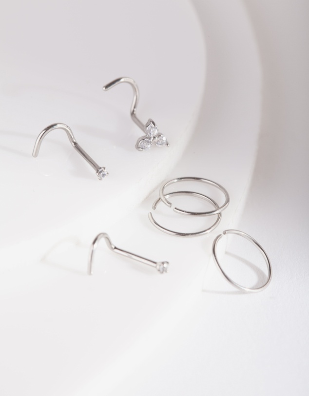 Lovisa - Surgical Steel Nose Ring & Stud 6-Pack