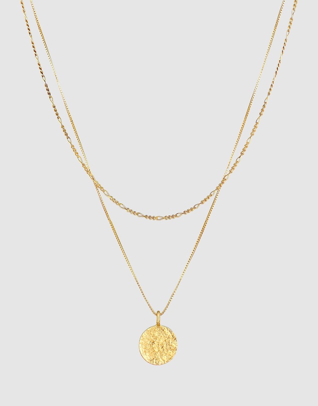 Kuzzoi - ICONIC EXCLUSIVE - Circle Pendant Necklace in Gold-Plated 925 Sterling Silver
