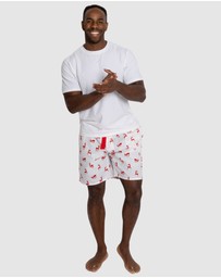Sant And Abel - Men's Reindeer Red Sleep Shorts
