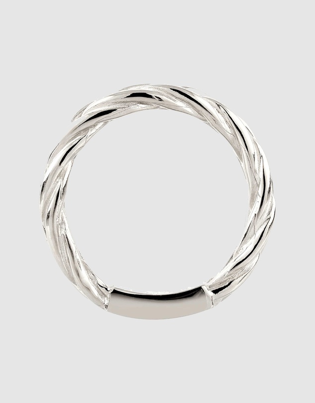 Kuzzoi - ICONIC EXCLUSIVE - Ring Male Bandring Braid Pattern 925 Sterling Silver