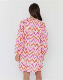 ALEXANDRA - Tobias Dress Pink Orange Zig Zag
