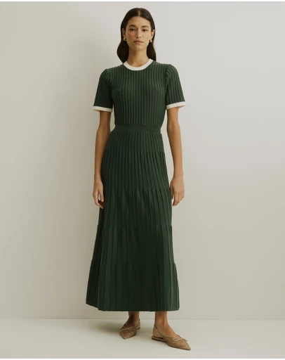 Atmos&Here - Kendra Contrast Knit Midi Dress