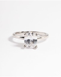 Lovisa - Silver Cubic Zirconia Single Oval Ring