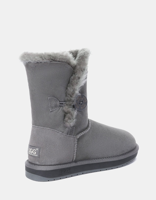 EVERAU - Australian Shepherd Ugg Short Button Sheepskin Upper UGG Boots