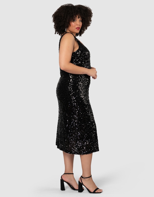 Pink Dusk by Curve Project - Desired Midi Sequin Dress