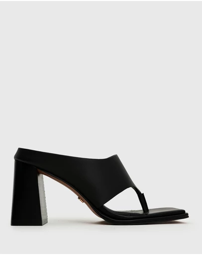 Betts - Ellie Leather Thong High Block Heels