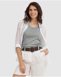 CAMIXA - Crinkle Oversized Linen Shirt