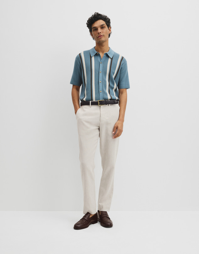Country Road - Australian Good Earth Cotton Textured Stripe Knit Shirt