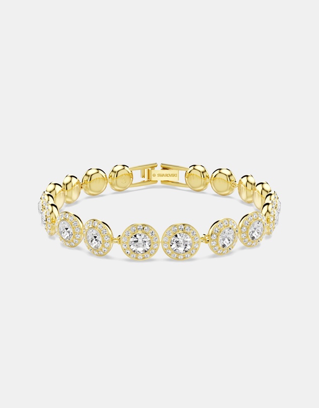 Swarovski - Una Angelic Set, Set 3, Round Cut, White, Gold-tone Plated