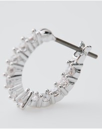 Swarovski - Matrix Vittore hoop earrings, Round cut, White, Rhodium plated