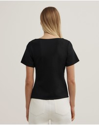 Witchery - Tuck Wide Neck T-shirt