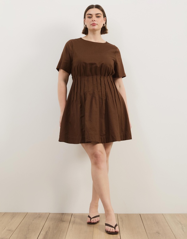 Atmos&Here Curvy - Maya Pleat Mini Dress