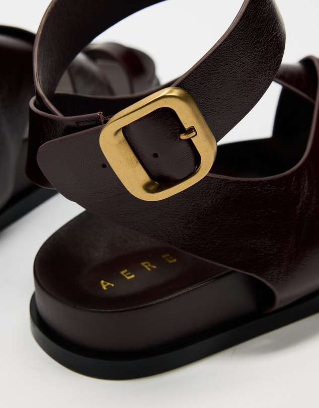 AERE - Leather Crossover Footbed Sandals