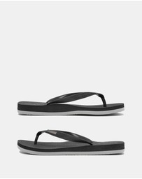 Boomerangz Footwear - Men's Black/Grey Thongs with arch support and 2 x interchangeable straps