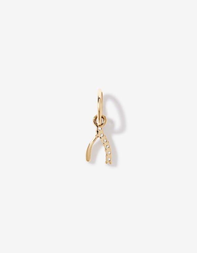 Michael Hill - Wishbone Micro Pendant with Cubic Zirconia in 10kt Yellow Gold
