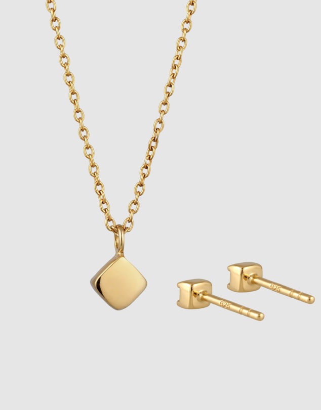Elli Jewelry - Jewelry Set Set Crystal Anchor 925 Sterling Silver Gold-Plated