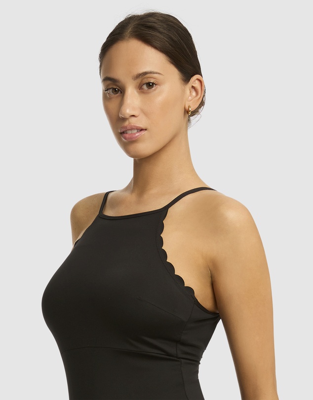 Sea Level Australia - Scalloped Cross Back High Neck One Piece