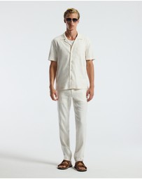 Calibre - Stretch Linen Short Sleeved Shirt Ivory