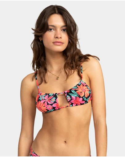 Roxy - Womens Printed Beach Classics Bralette Bikini Top