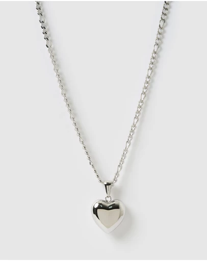 Arms Of Eve - Rose Heart Necklace - Silver