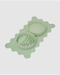 Lilly + Dash - 2pc Dog & Cat Wave Placemats - Mint Green