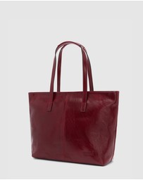 Florence - The Beatrice Red Leather Tote Laptop Bag