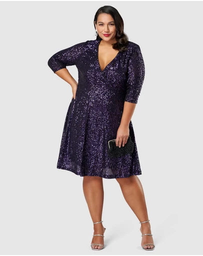 Pink Dusk by Curve Project - Are You Jelly Sequin Dress