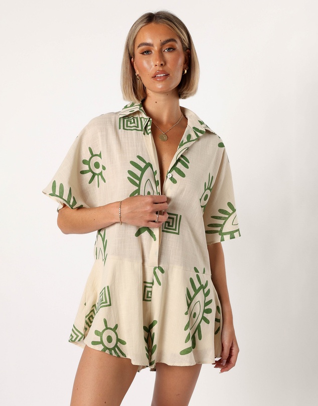 Petal & Pup - Sebastian Playsuit - Green Print