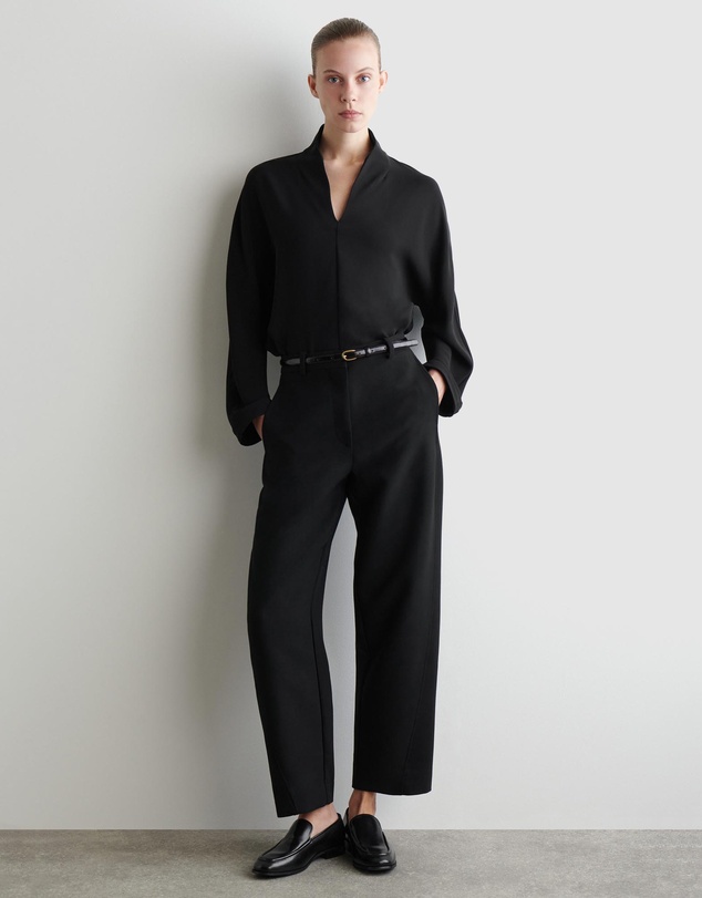 COS - Cropped Wool Barrel-Leg Trousers