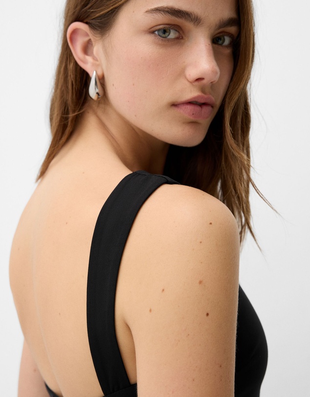 Bershka - Belted Mini Dress With Buckles