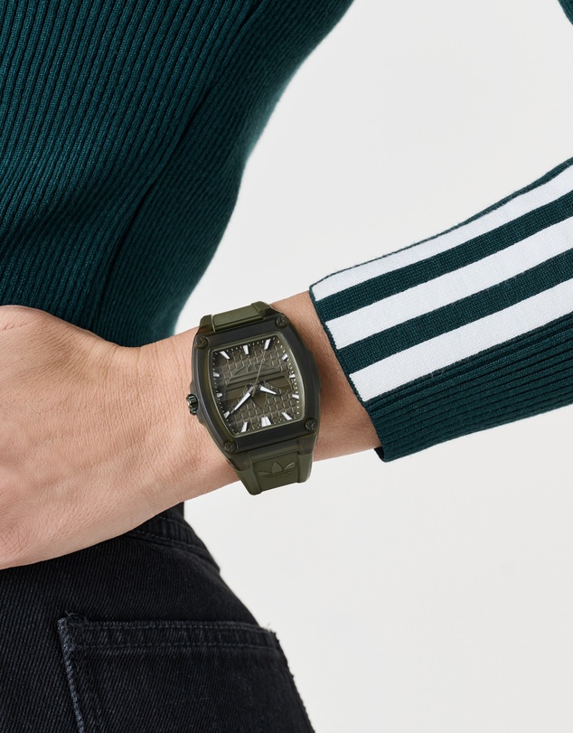 adidas Originals - City Tech Five Crystal 44mm Green Resin Strap Watch