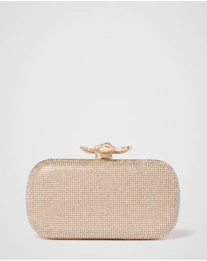 Forever New - Callie Flower Clasp Jewel Clutch Bag