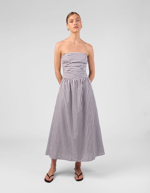 MVN - Stripe Strapless Dress
