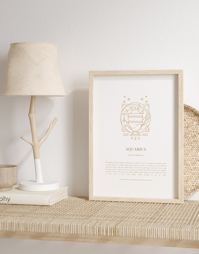 Olive et Oriel - Aquarius Celestial Zodiac Art Print A3