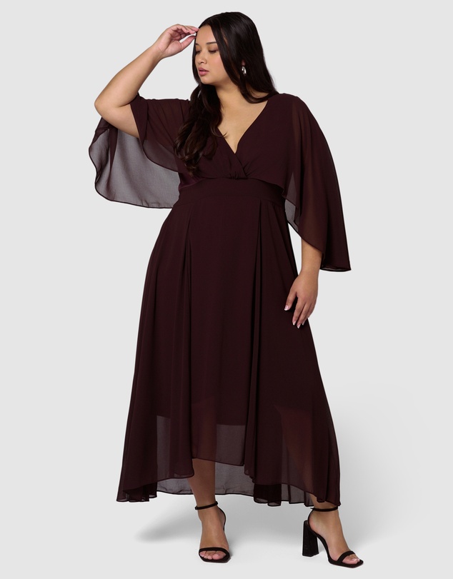 Pink Dusk by Curve Project - Electric Chemistry Cape Maxi Dress