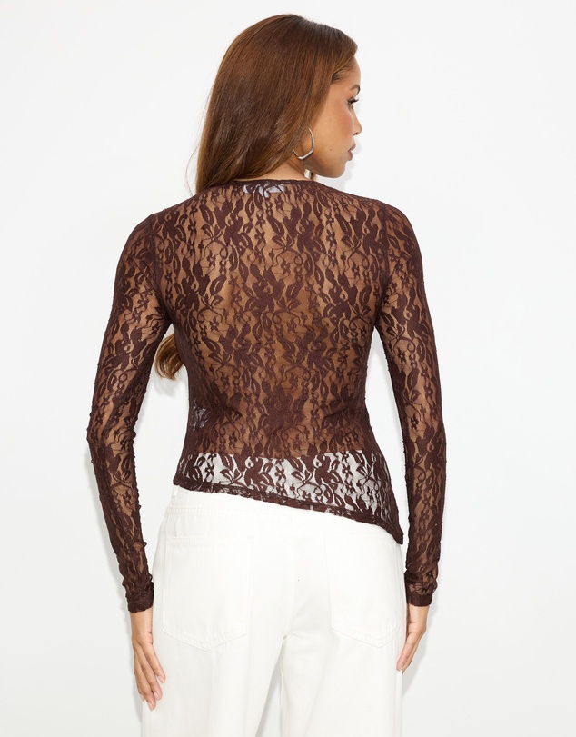 Dazie - Spotlight Lace Long Sleeve Top