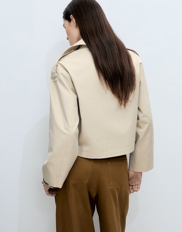 M.N.G - Lipa Double-Breasted Cropped Trench Coat