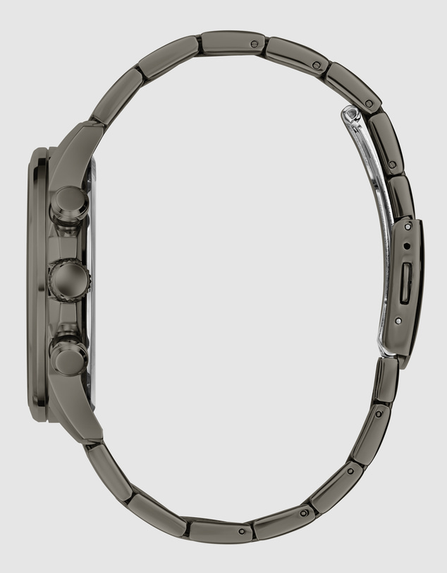GUESS - GUESS Mens Gunmetal-Tone Multifunction Watch