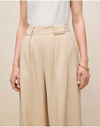 Trenery - Pleat Front Wide Leg Pant in Sand